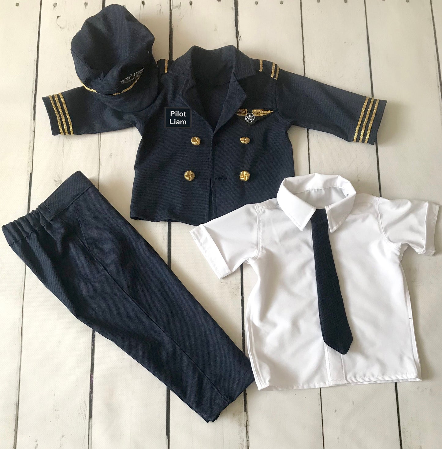 Kids Captain Pilot Uniform — size chart