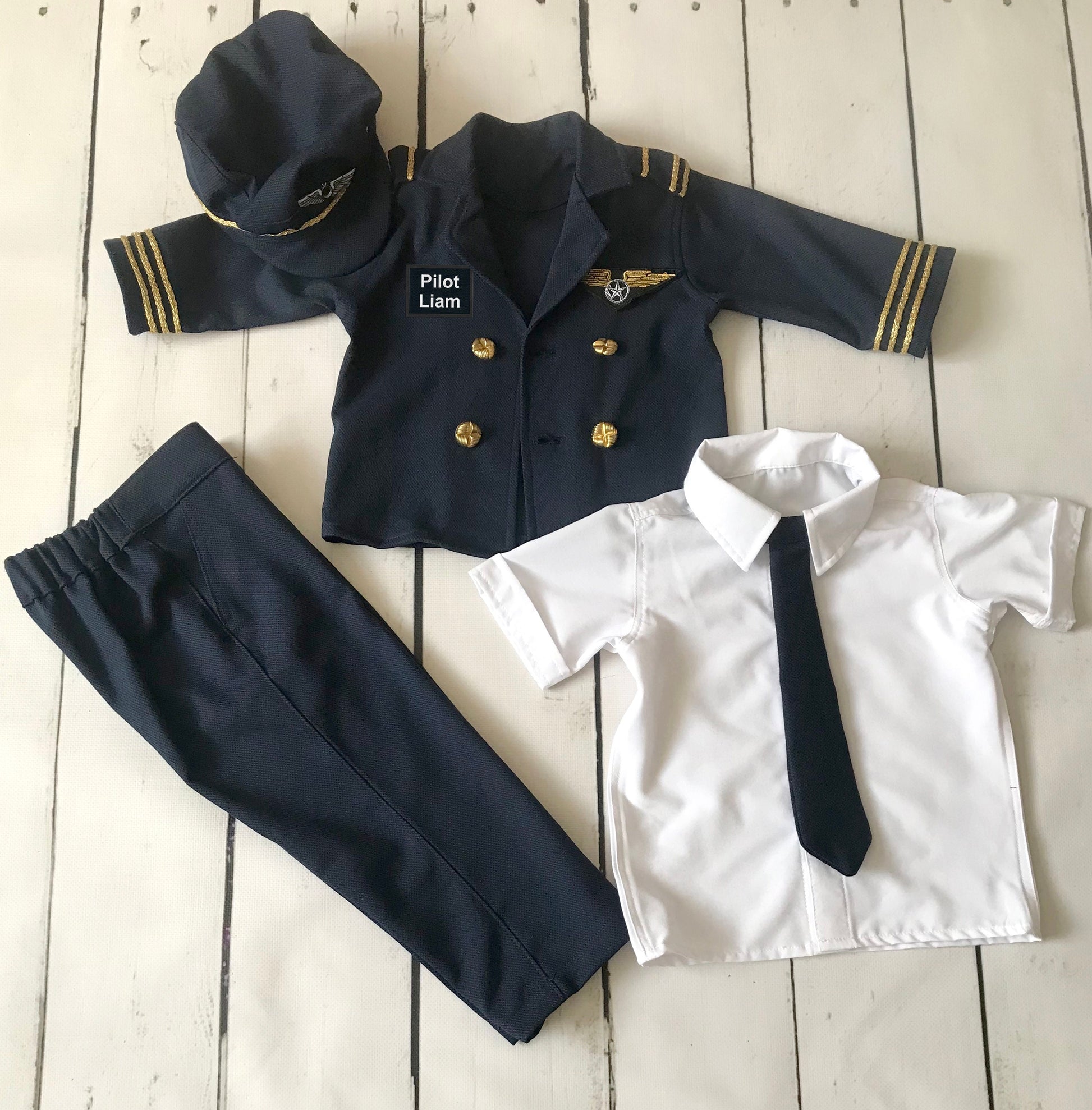 Kids Captain Pilot Uniform — size chart