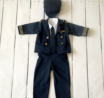 Kids Captain Pilot Uniform — model photo