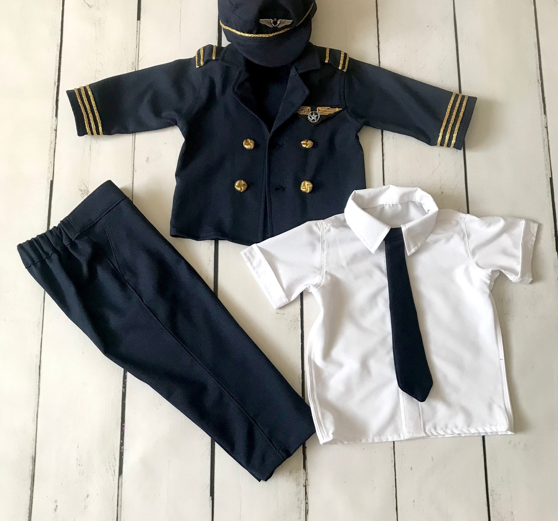 Kids Captain Pilot Uniform — front view