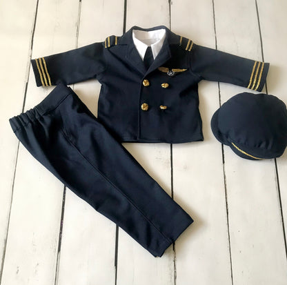 Kids Captain Pilot Uniform — back view
