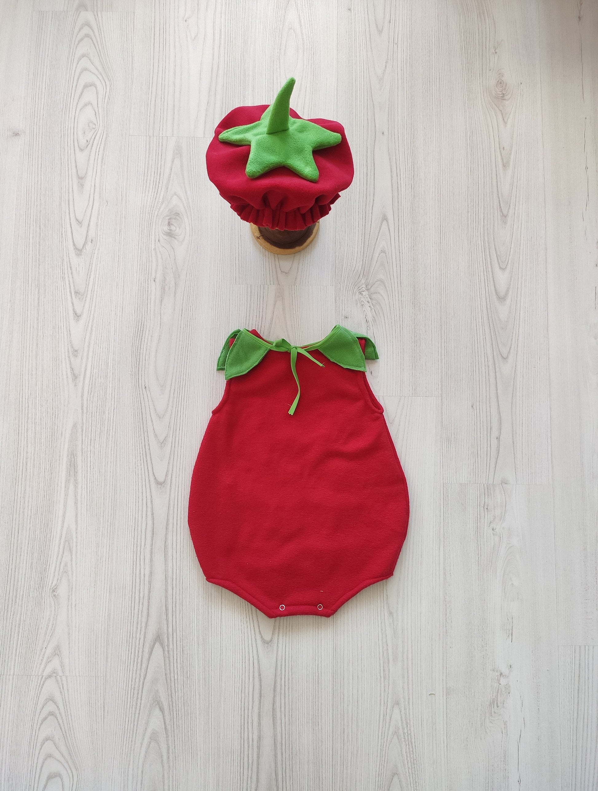 Baby Strawberry Costume Dress — detail