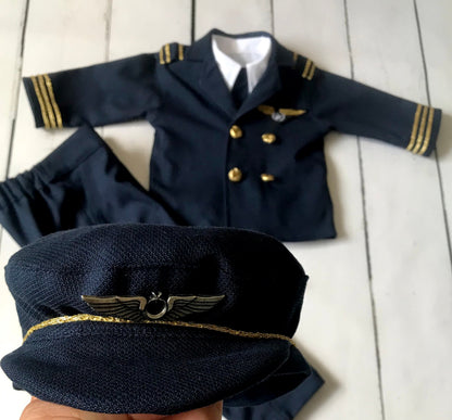 Kids Captain Pilot Uniform — patch options