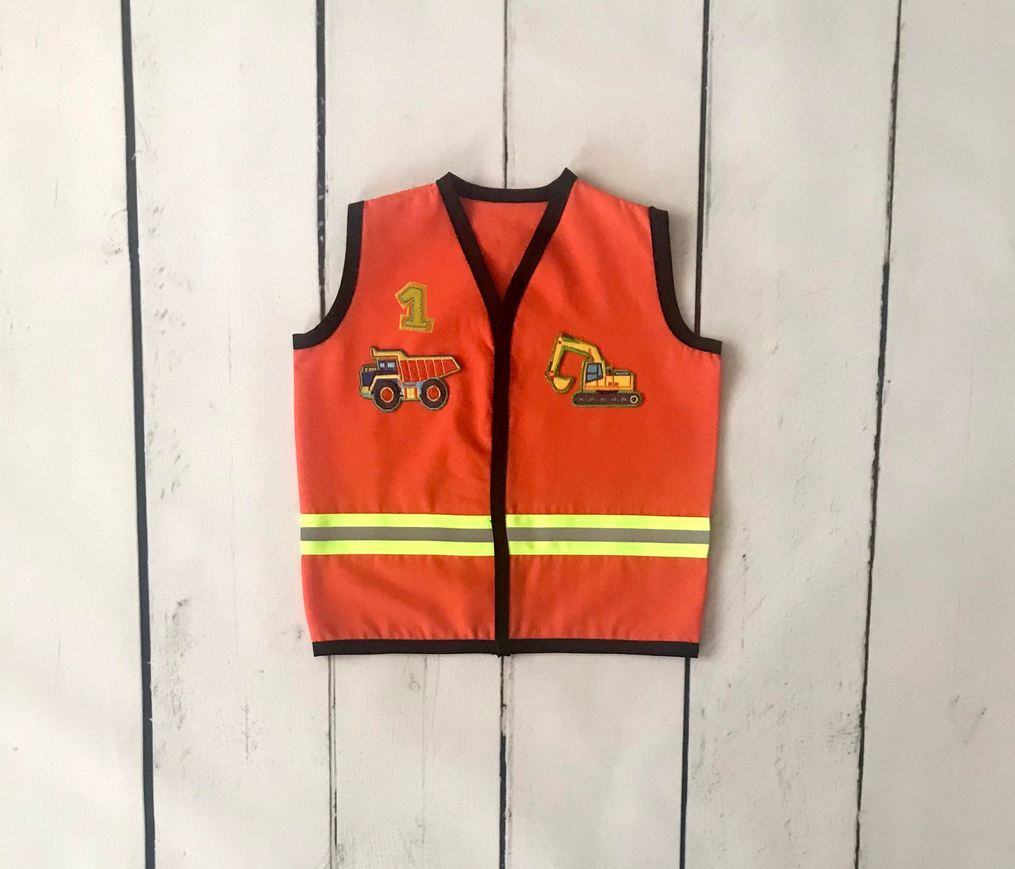 Custom Construction Safety Vest for Kids — size chart