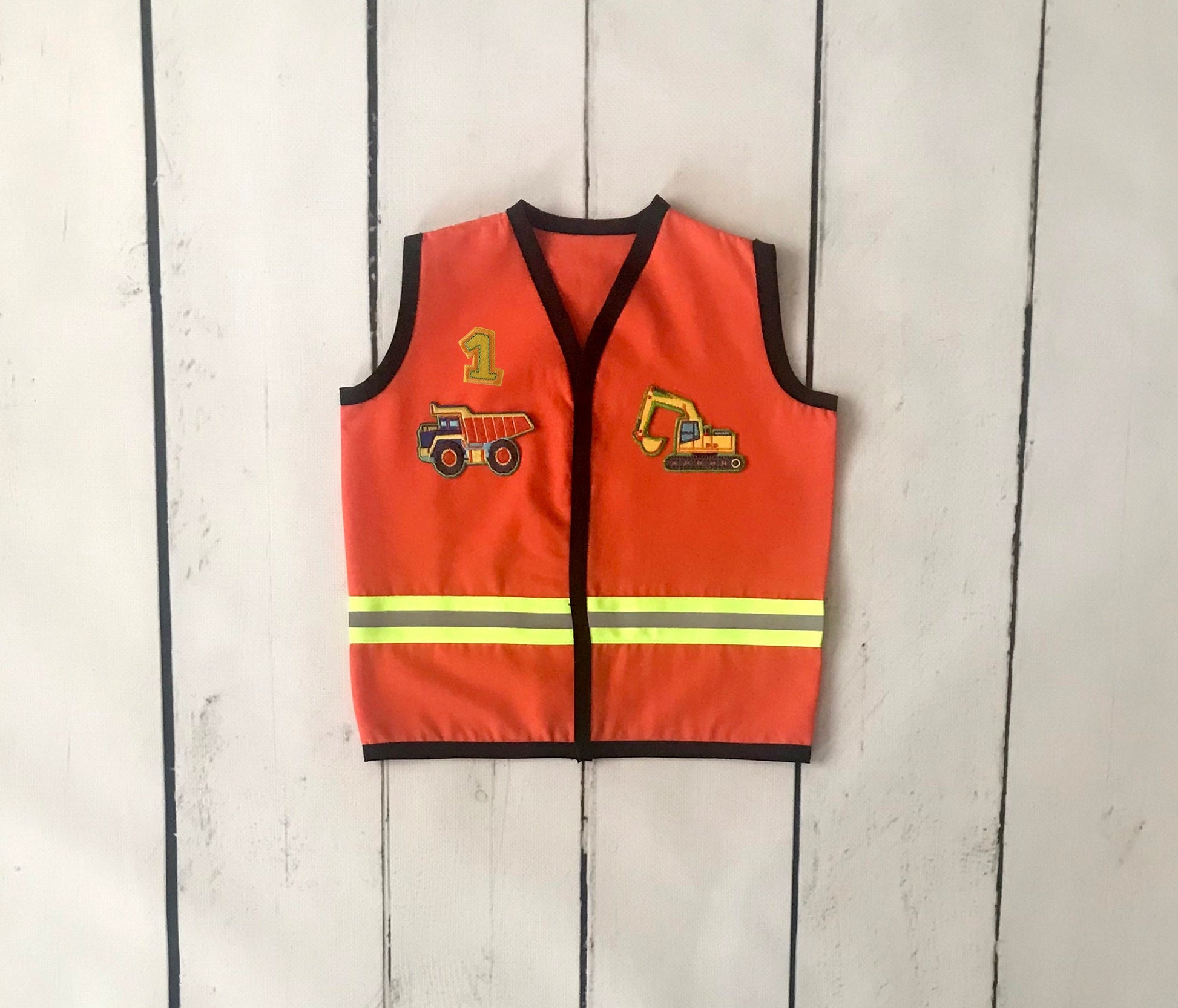 Custom Construction Safety Vest for Kids — size chart
