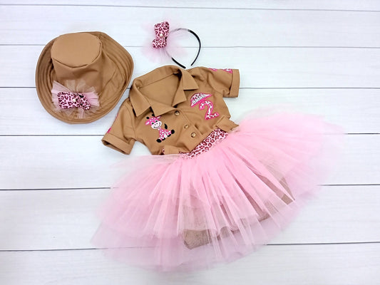 Girls Pink Safari Outfit