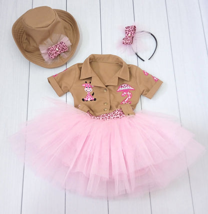 Girls Pink Safari Outfit — size chart