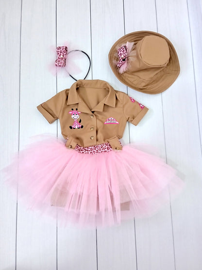 Girls Pink Safari Outfit — model photo