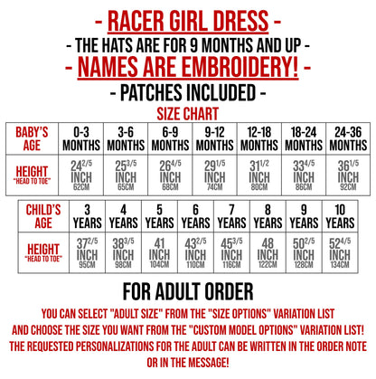 Personalized Race Car Tutu Dress for Girls