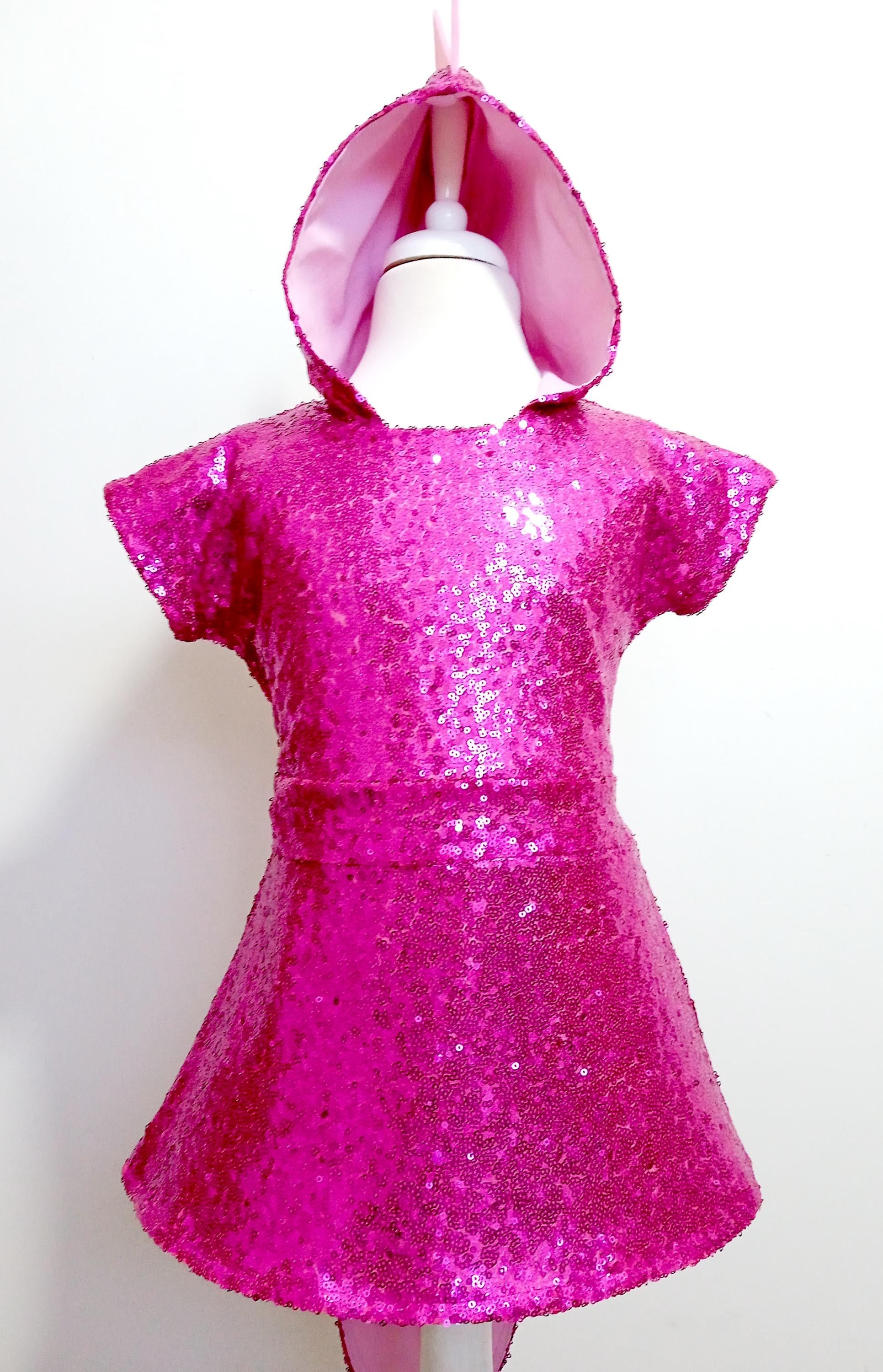 Pink Dinosaur Dragon Costume Dress — back view