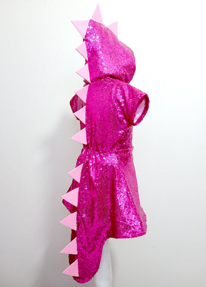 Pink Dinosaur Dragon Costume Dress — front view