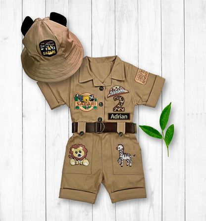 Personalized Safari Costume for Kids — set contents