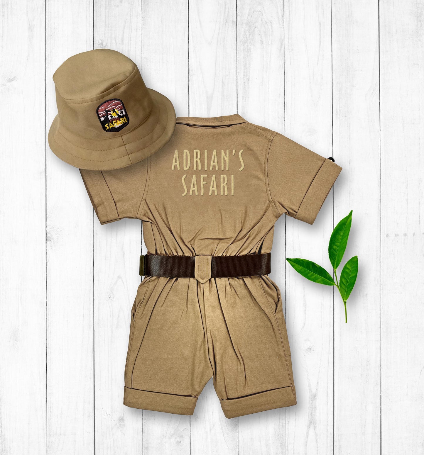 Personalized Safari Costume for Kids — size chart