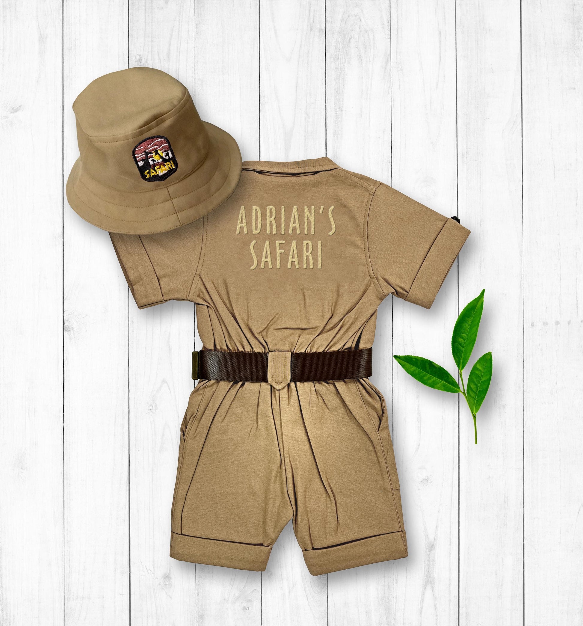 Personalized Safari Costume for Kids — size chart