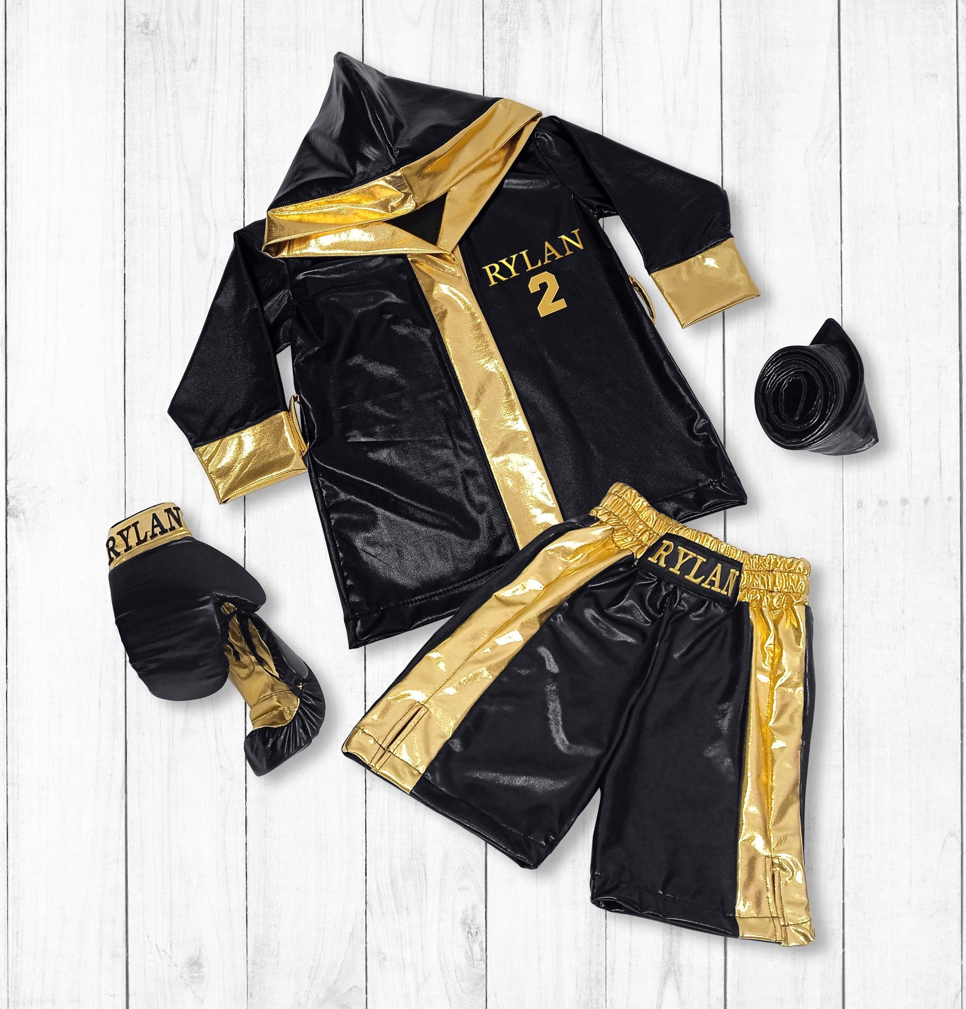 Personalized Baby Boxing Robe — front view