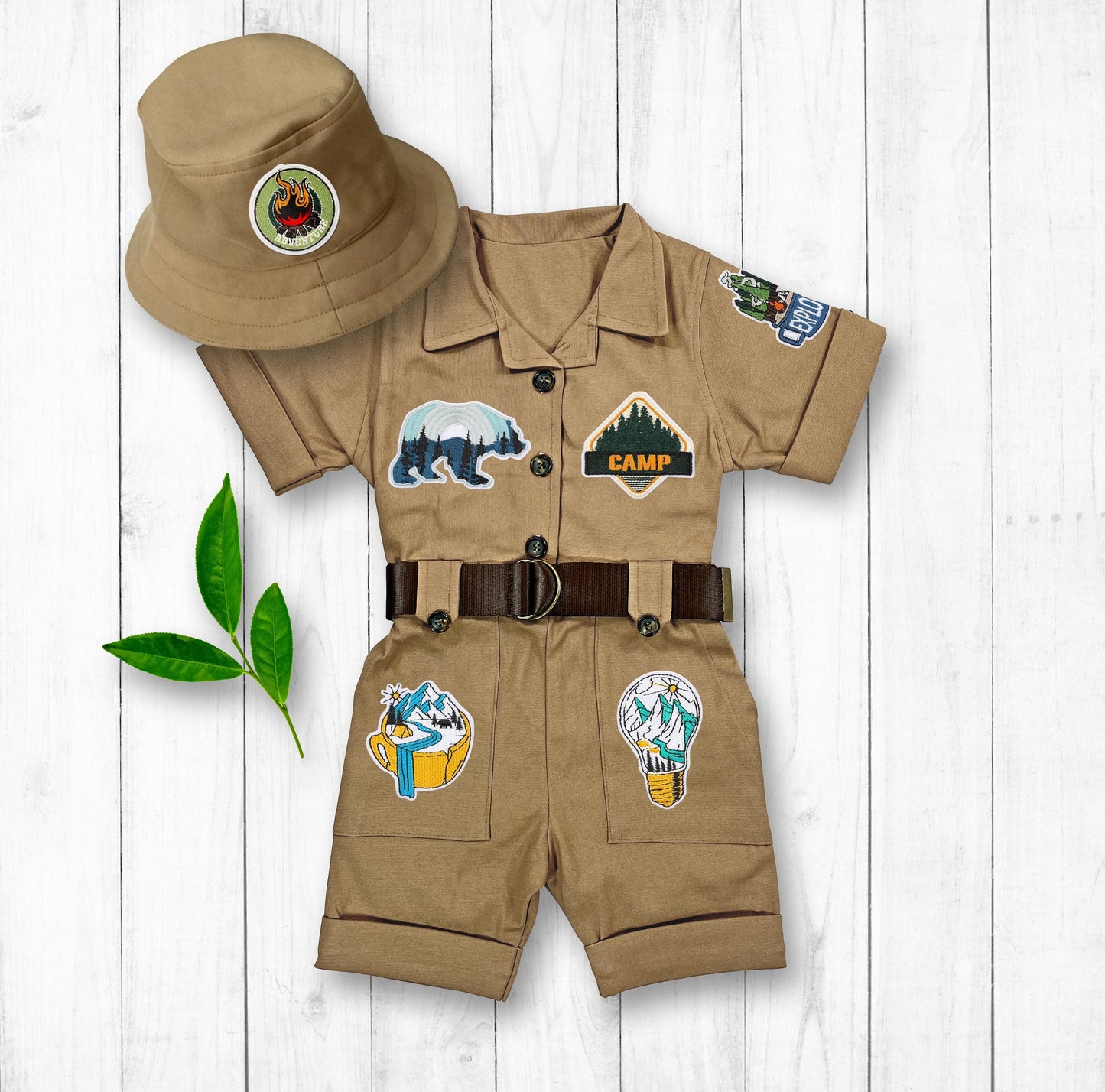 One Happy Camper Birthday Outfit — fabric detail
