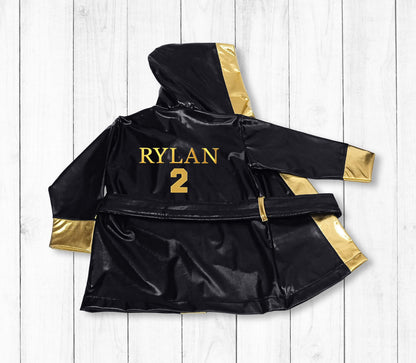 Personalized Baby Boxing Robe — fabric detail
