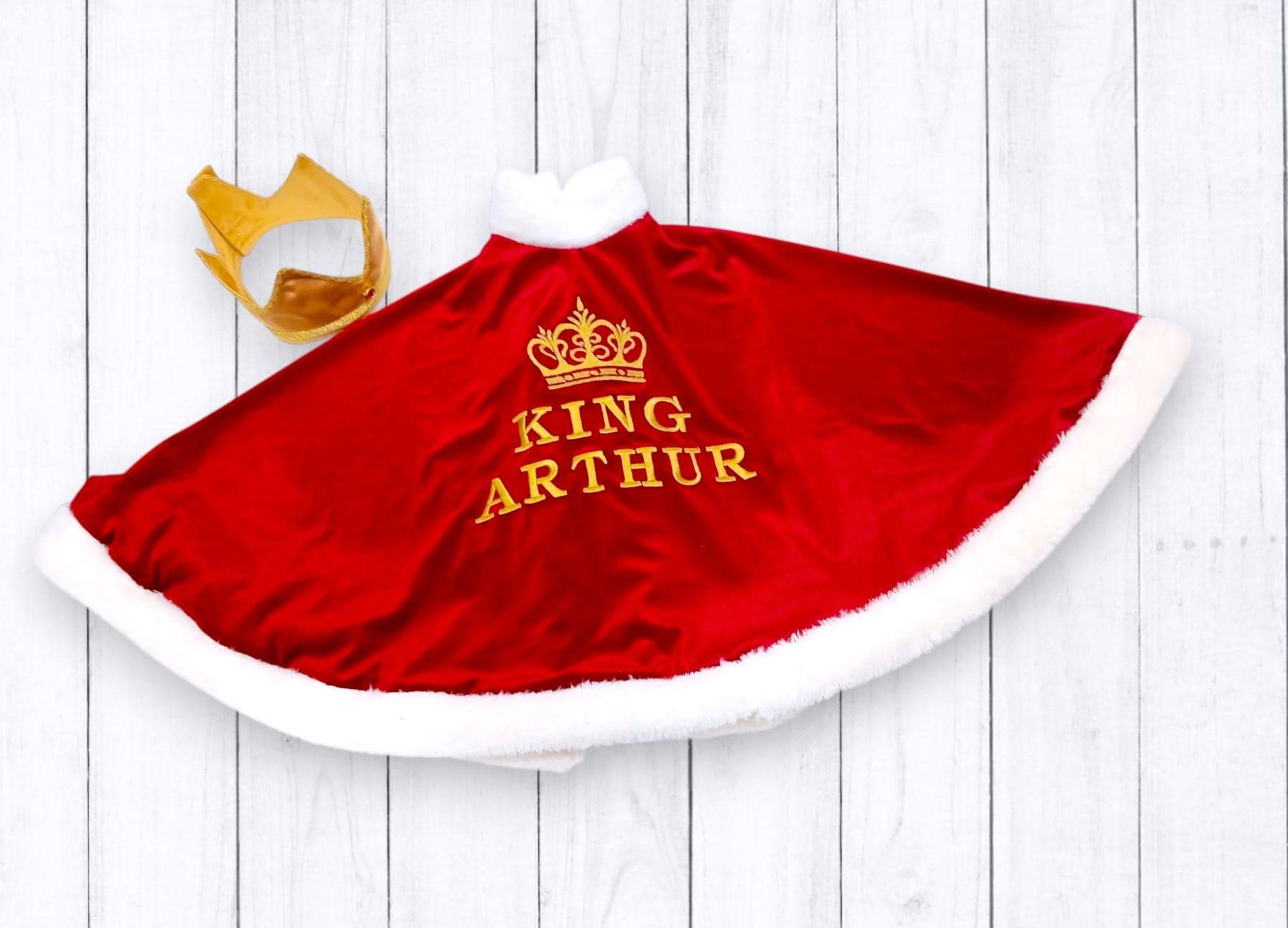 Royal King Cape and Crown Set for Kids — patch options