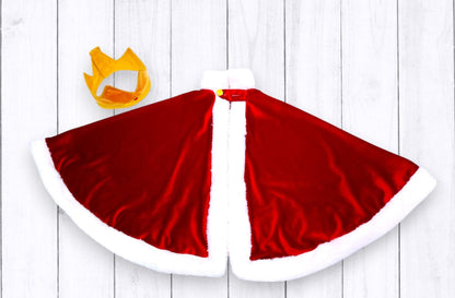 Royal King Cape and Crown Set for Kids — size chart