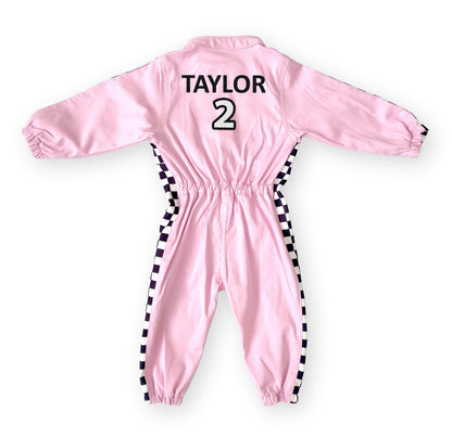 Personalized Pink Race Car Costume for Girls
