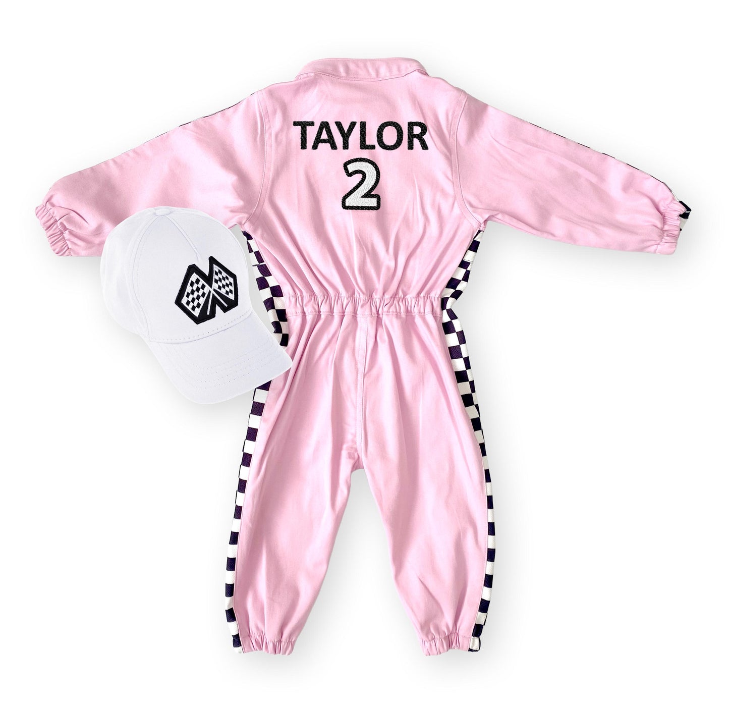 Personalized Pink Race Car Costume for Girls