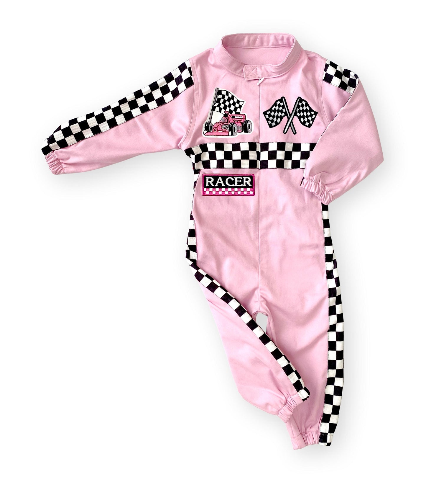 Personalized Pink Race Car Costume for Girls