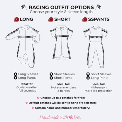 Personalized Pink Race Car Costume for Girls