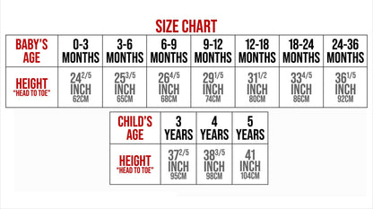 Baby Strawberry Costume Dress — size chart