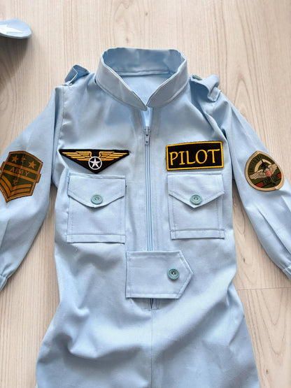 Personalized Air Force Pilot Costume Kids — fabric detail