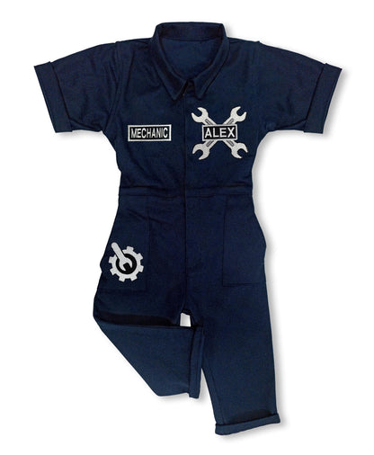 Personalized Mechanic Overalls for Kids — fabric detail