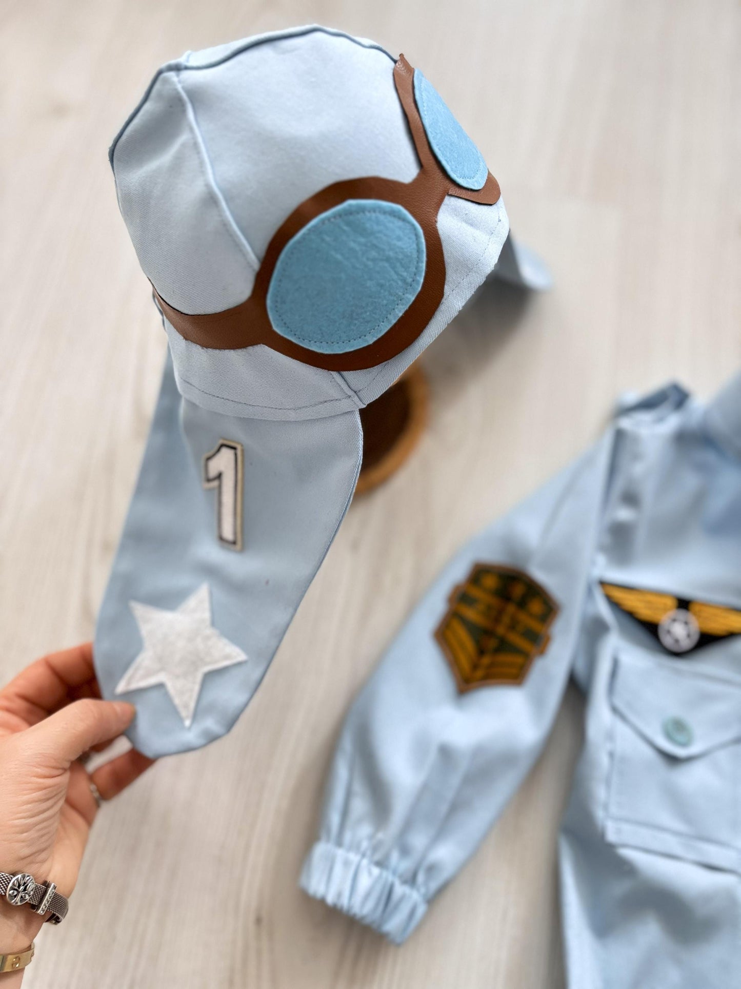 Personalized Air Force Pilot Costume Kids — back view