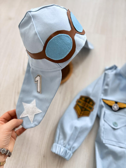 Personalized Air Force Pilot Costume Kids — back view
