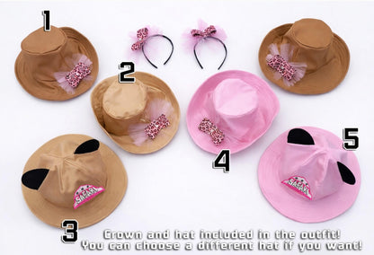 Girls Pink Safari Outfit — patch options