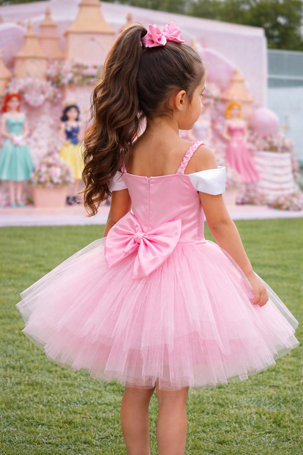 Pink Princess Tutu Dress for Girls — front view