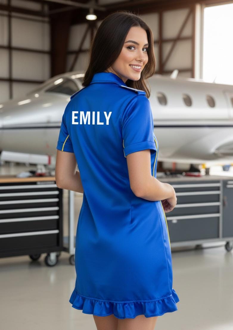 Navy Blue Pilot Dress for Women — front view