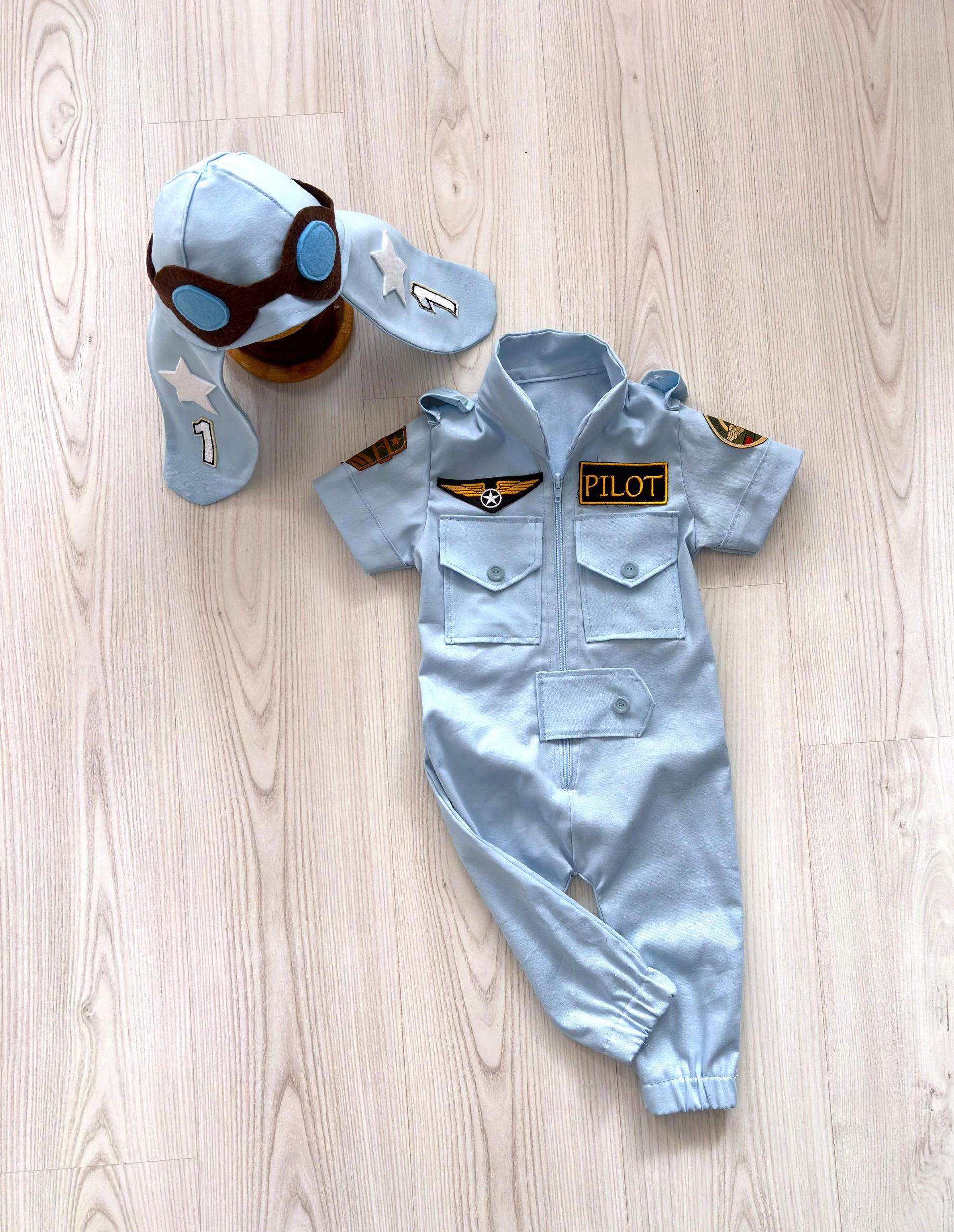Personalized Air Force Pilot Costume Kids — size chart