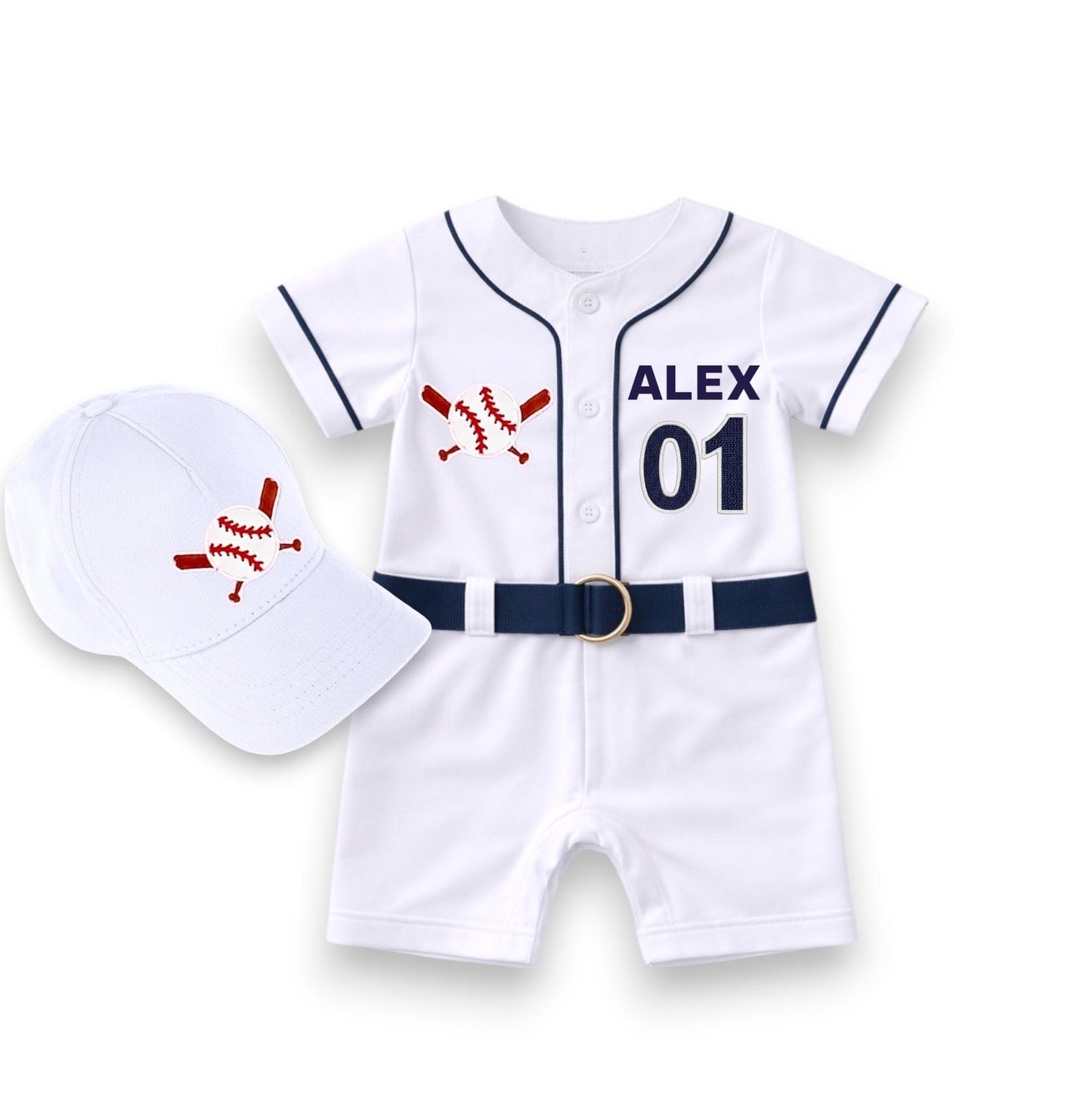 Custom Baseball Jersey Romper for Baby — detail