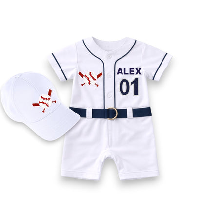 Custom Baseball Jersey Romper for Baby — detail
