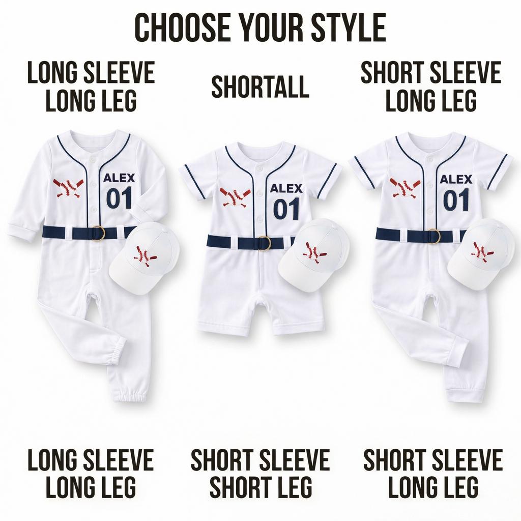 Custom Baseball Jersey Romper for Baby — front view