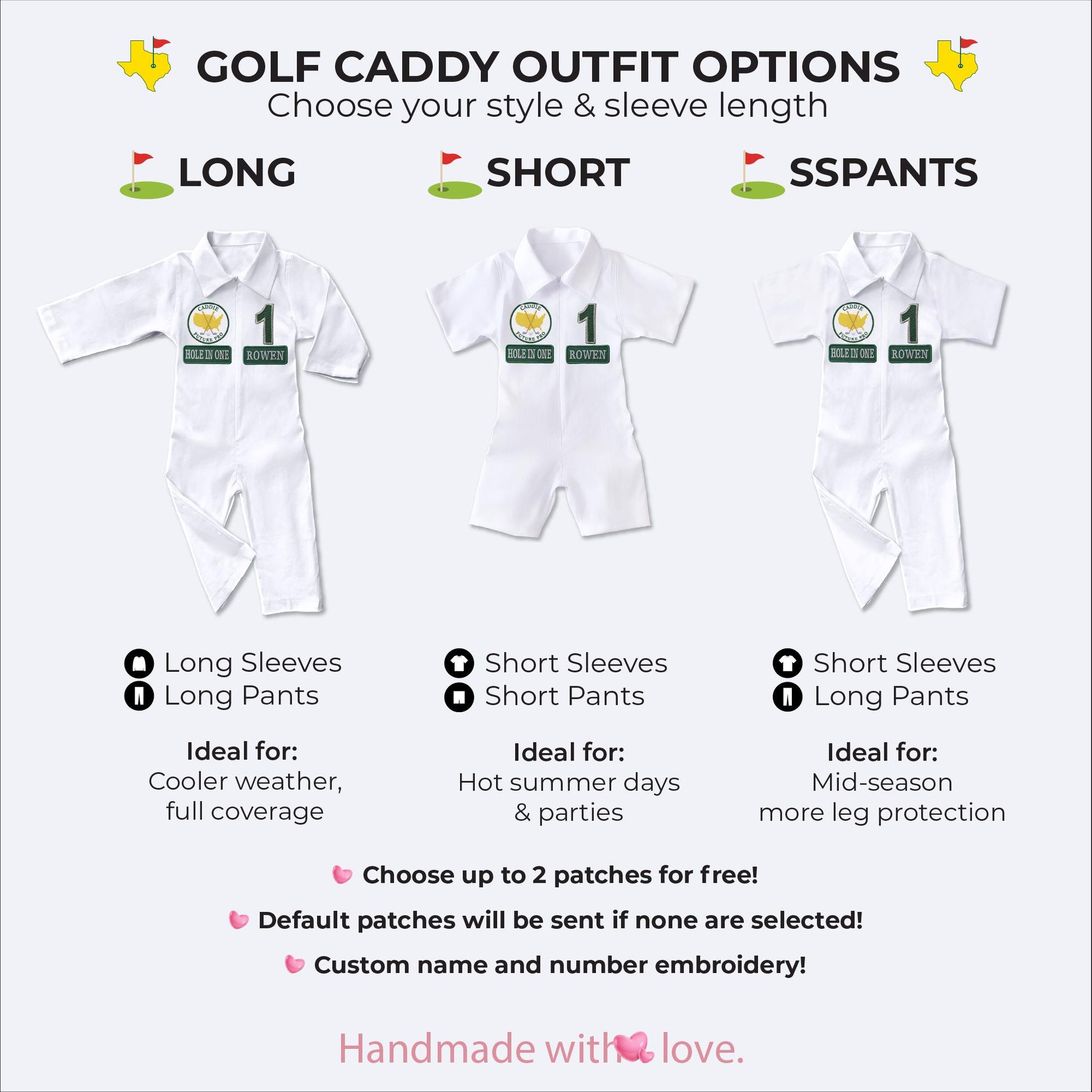 Matching Family Golf Caddie Jumpsuit Set — detail