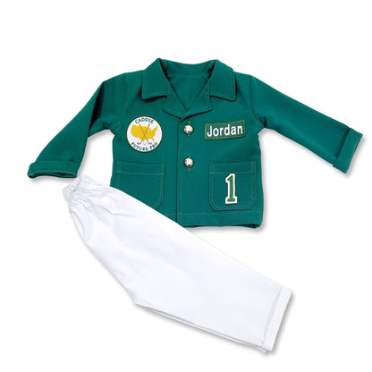 Kids Green Golf Jacket — back view
