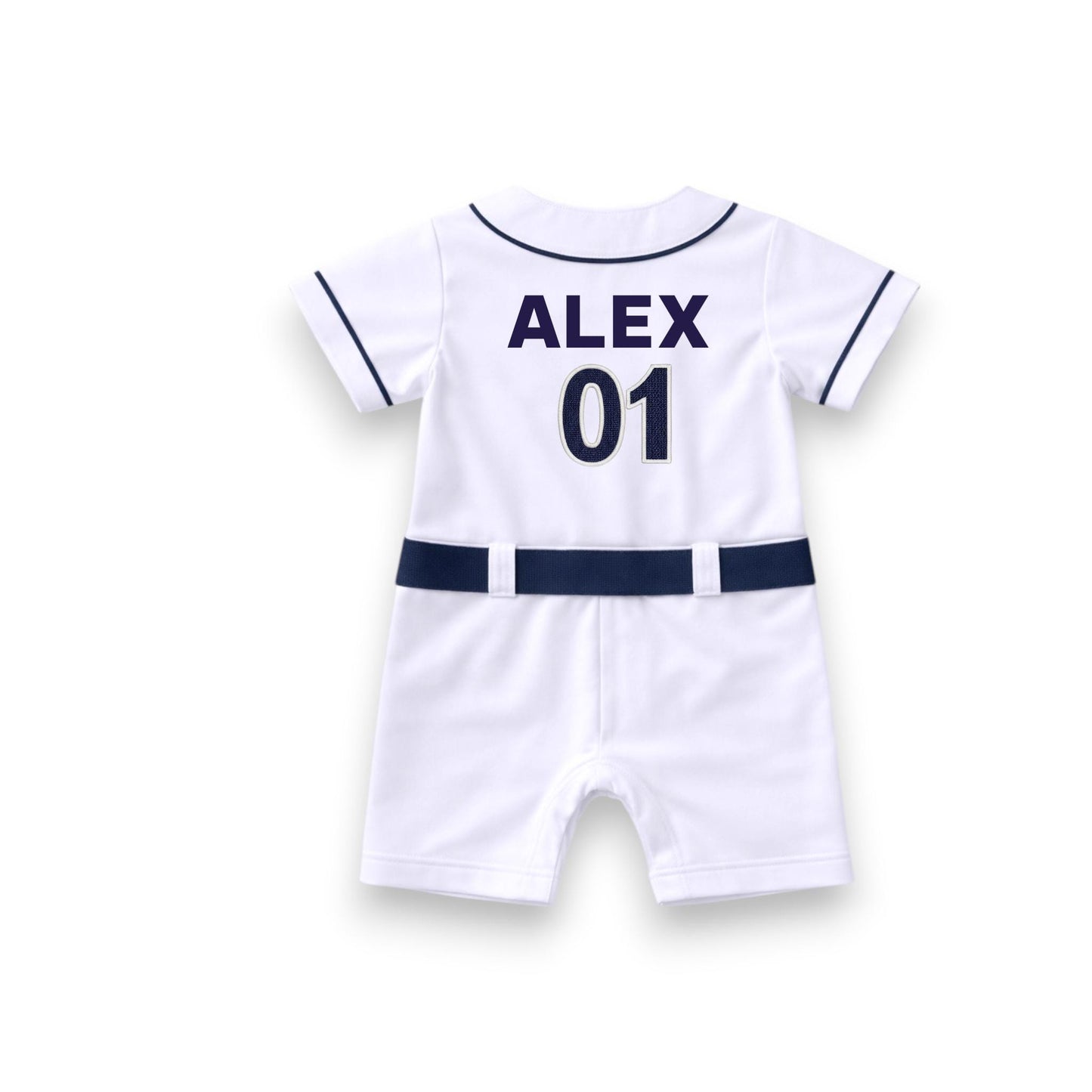Custom Baseball Jersey Romper for Baby — patch options