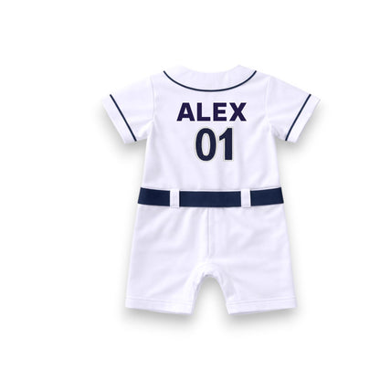 Custom Baseball Jersey Romper for Baby — patch options