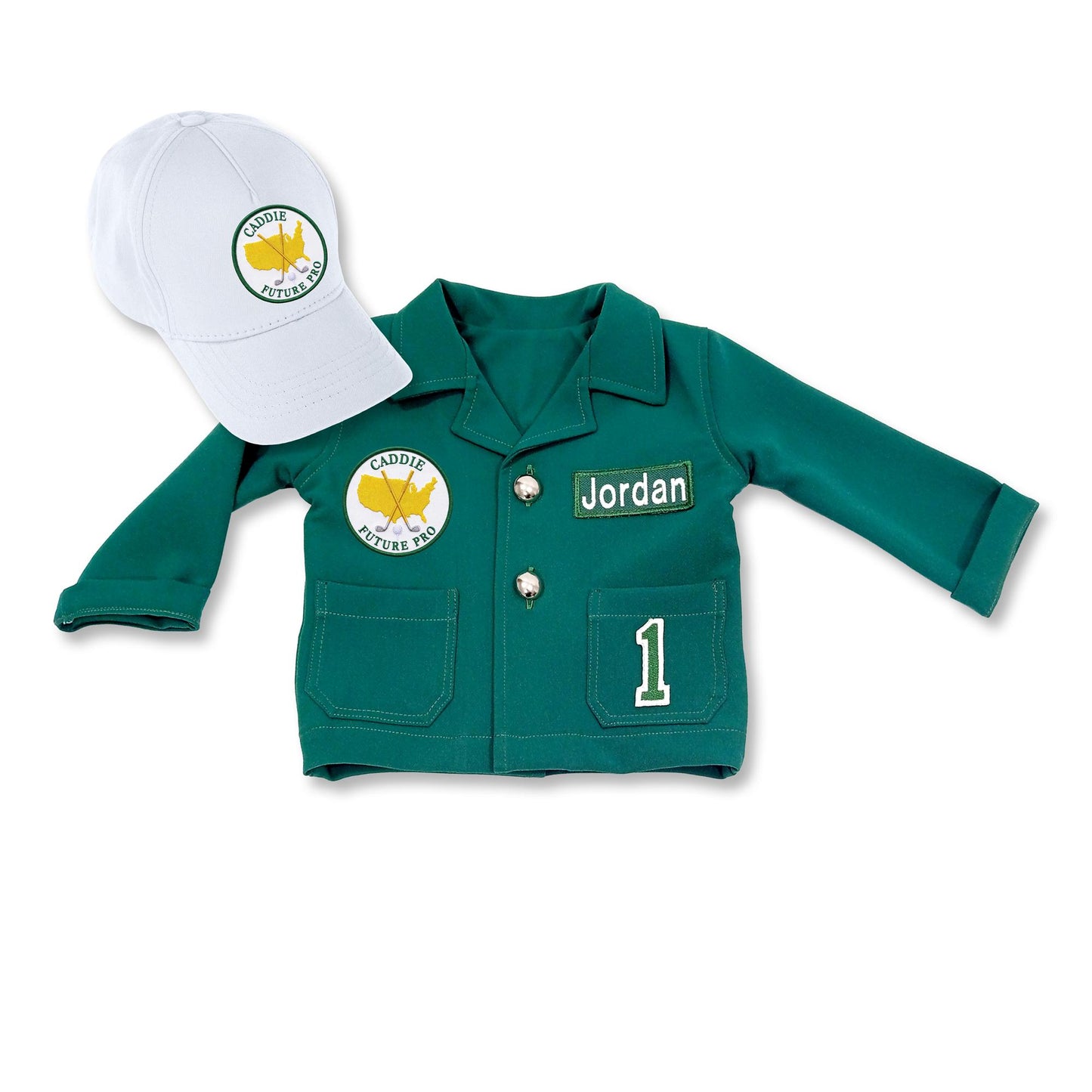 Kids Green Golf Jacket — model photo