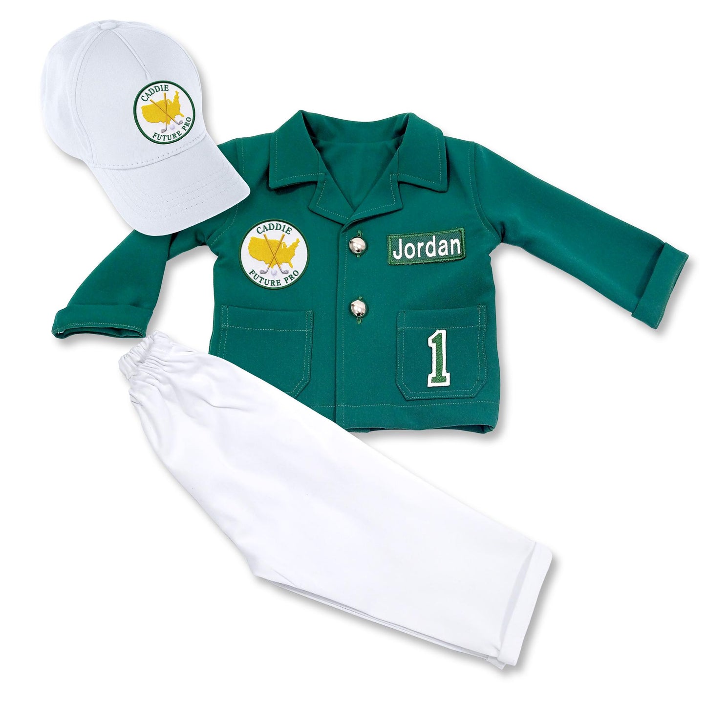 Kids Green Golf Jacket — detail