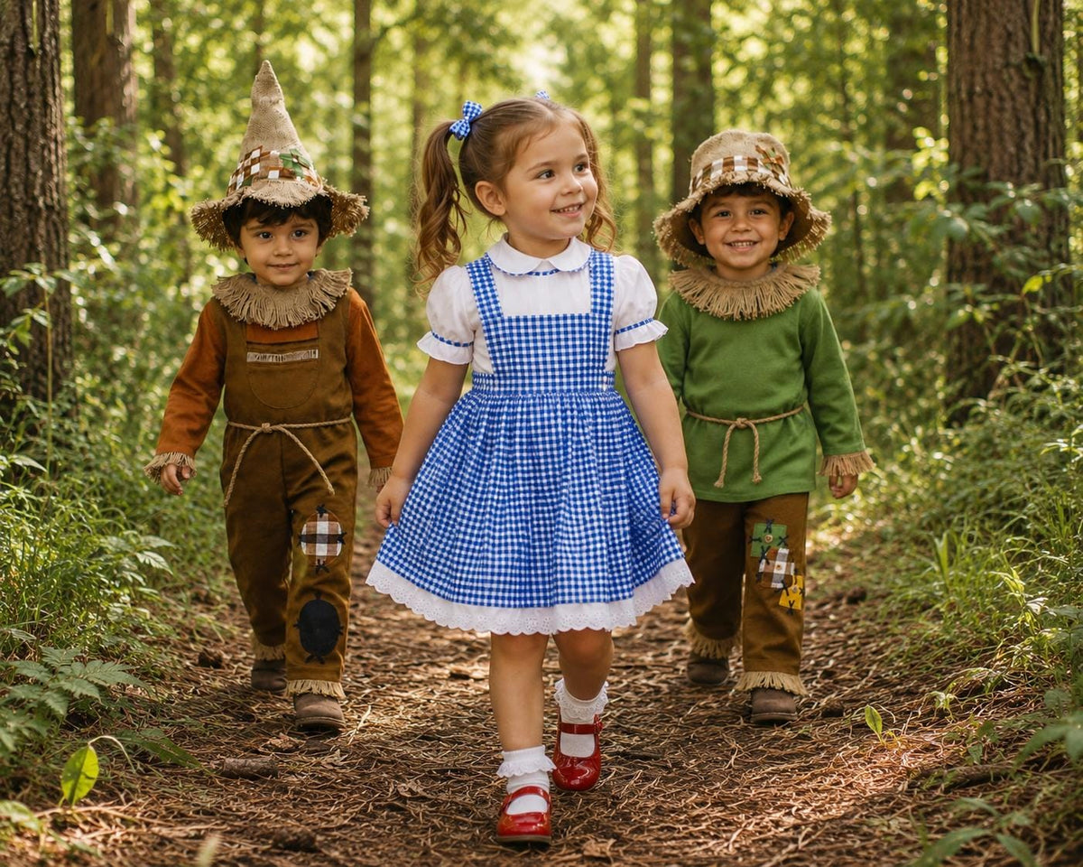 Baby scarecrow costume with straw hat for Halloween and fall photos — photo 3