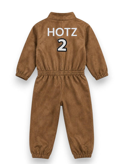 Brown aviator pilot costume for kids with fur-lined pilot cap — photo 5